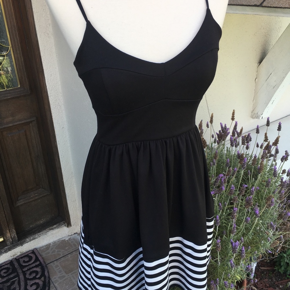 Strappy black and white dress